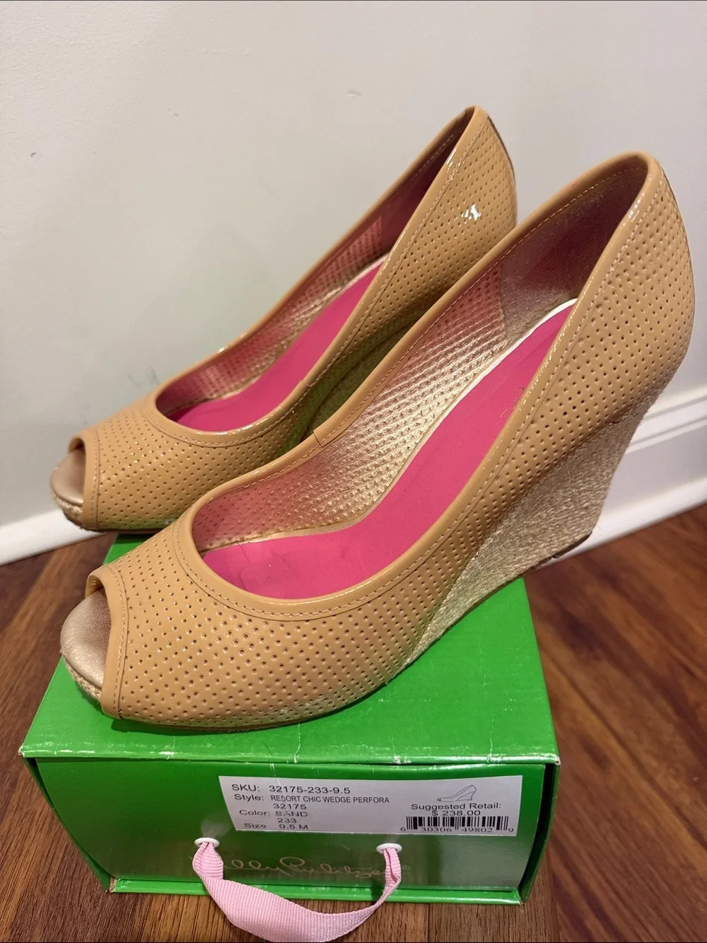 Lilly Pulitzer tan perforated